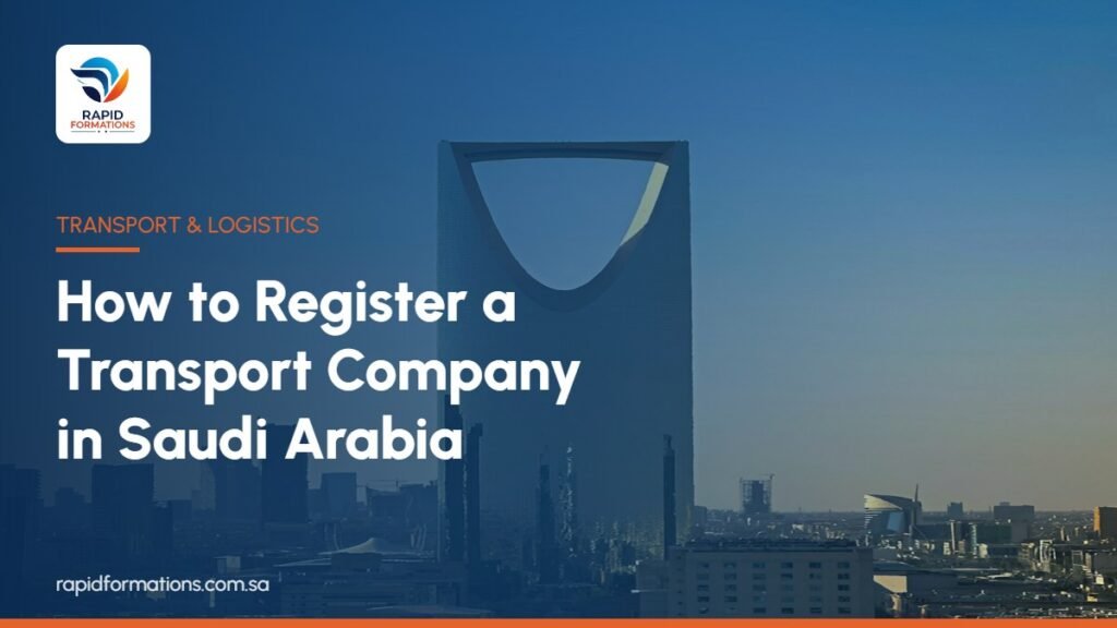 Kingdom Centre tower on the Riyadh skyline, representing how to register a transport company in Saudi Arabia